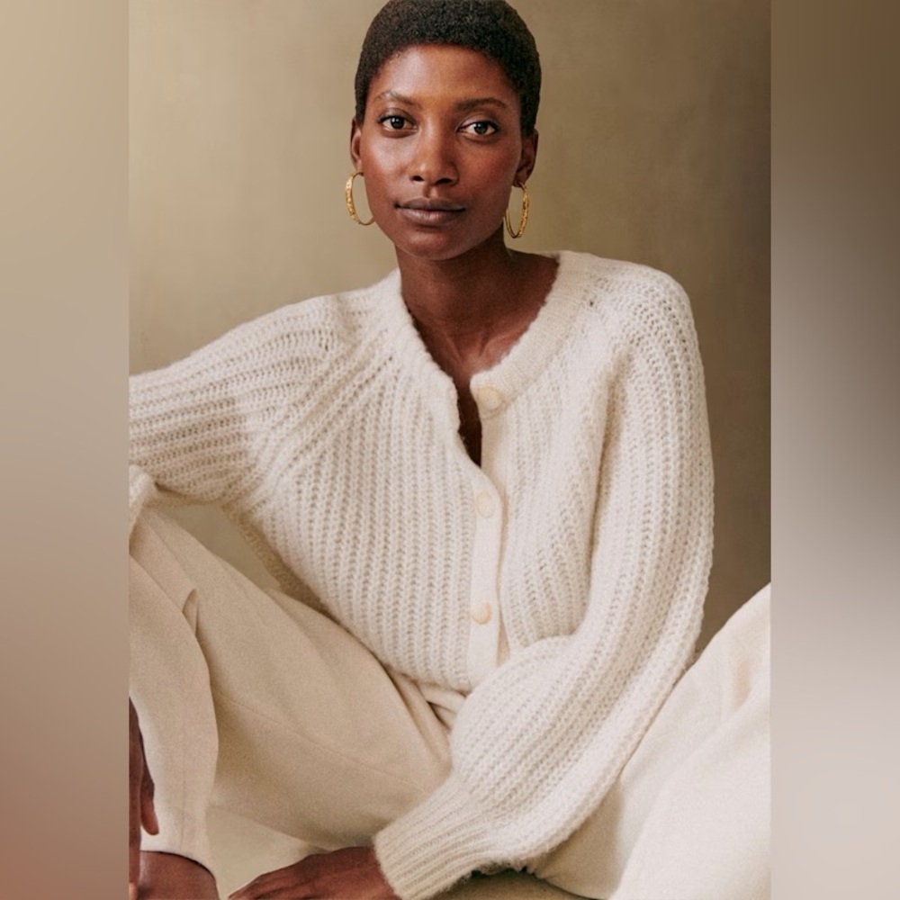 Sezane Emile Cardigan - Ecru, Size Small